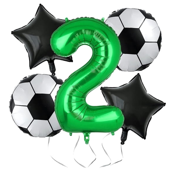 Set de globos de fútbol hzqruqh de 32 pulgadas, verde, para 2.º cumpleaños