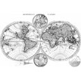 thumbnail image 3 of Studio W 14x11 Black Modern Framed Museum Art Print Titled - Custom World Map Blueprint, 3 of 5
