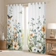thumbnail image 2 of jejeloiu Rustic Plant Flowers Black Out Curtains,White Green Curtains Pack of 2 (42x63 Each) For Girls Kids, 2 of 6