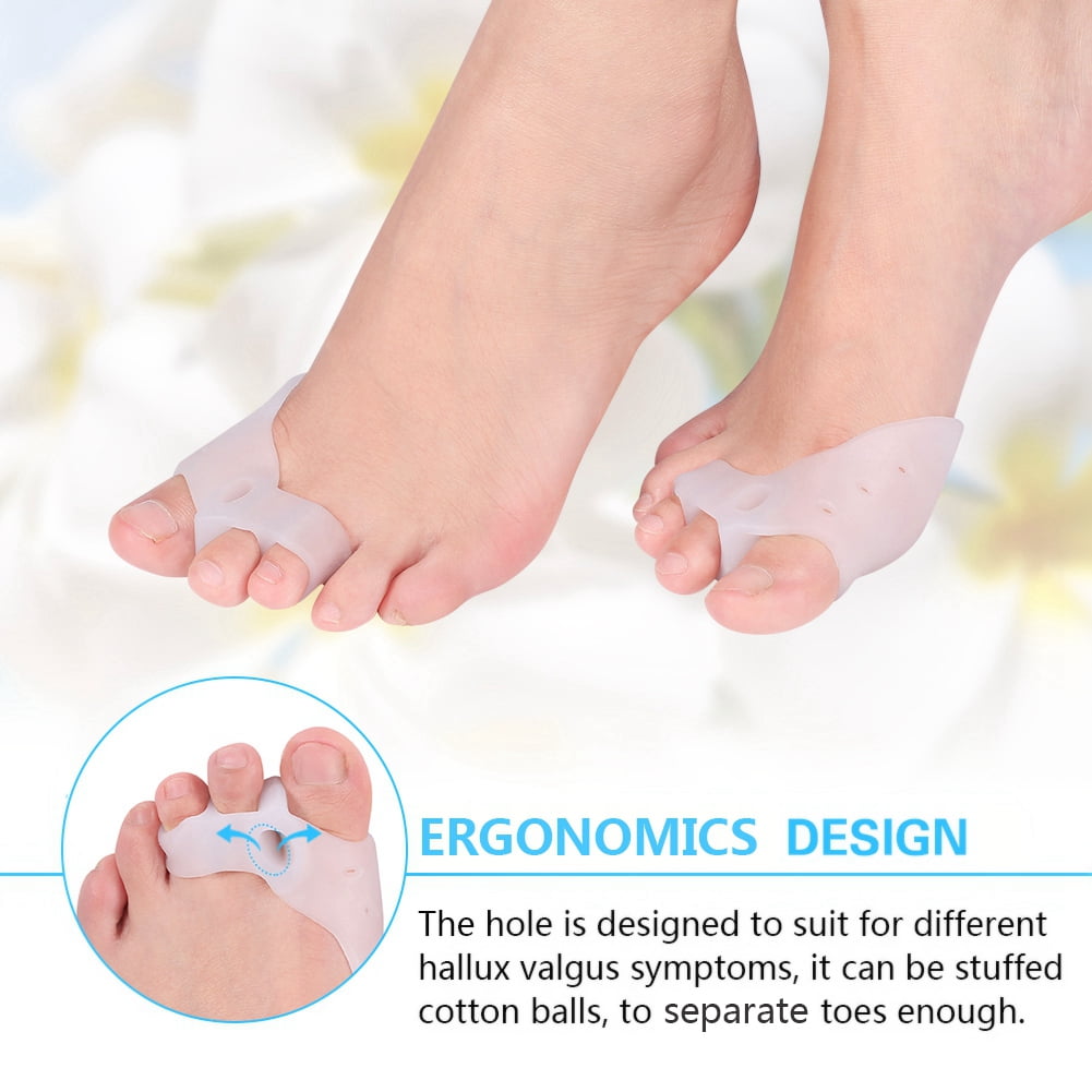 Brrnoo Silicone Bunion Protector,2X Gel Silicone Bunion Corrector Toe Protector Straightener Spreader Shaper Pad,Toe Separators