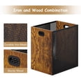 thumbnail image 2 of Retro Office Trash Can, Iron and Wood Combination Bedroom Garbage Can, Rectangular Design Wastebasket with Handle, Industrial Style Trash Can for Home Office, 4.5 Gallon (Patent Pending), 2 of 5