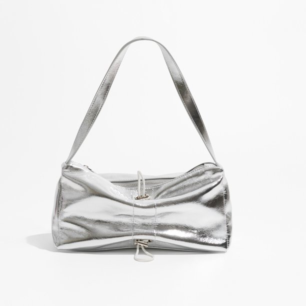 MABULA-Bolso de mano de piel auténtica para mujer, cartera de mano Coreana de plata 2023, con hombro descubierto, elegante, para teléfono Fivean unisex