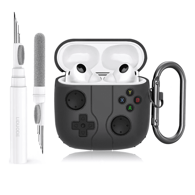 Funda Protectora Silicona Para AirPods 4 Case + Limpiador Xtellar negro