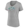 thumbnail image 2 of Women's Heather Gray Miami Dolphins Team Arc V-Neck T-Shirt, 2 of 3