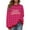 Pink, variant on ZUKMRJPC Womens Crewneck Christmas Sweaters Merry Christmas Letter Print Fleece Lined Long Sleeve Cute Plaid Sweatshirts Holiday Party Shirts
