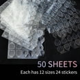 thumbnail image 2 of NOVAL 1200 PCS (50 Sheets) Nail Adhesive Tabs Nails Sticky Tabs Waterproof Breathable False Nail Tips Sticky Tab Super Sticky False Nail Glue Sticker for Press Nail Art E22, 2 of 3