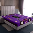 thumbnail image 4 of Erosebridal Purple Aztec Sheet Set King,Hippie Boho King Sheet Sets,4pcs, 4 of 7