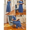 thumbnail image 5 of Avidlove Women Long Nightgowns Short Sleeve Full Length Nightshirt Side Split Nightdress Sleepwear with Pockets, 5 of 6
