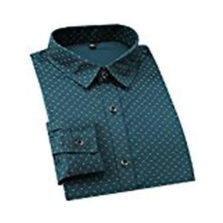 Young Horse Men 100% Cotton Print Slim Fit Button-Down Dress (Best Dress Shirt Companies)