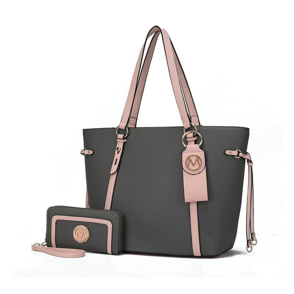 MKF Collection Women's Koeia Vegan Leather Tote Bag, Wristlet Wallet, and Keyring 3 Piece Set by Mia K