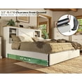 thumbnail image 4 of Papajet King Bed Frame with Bookcase Headboard & Charging Station, 2 Storage Drawers, White, 4 of 9