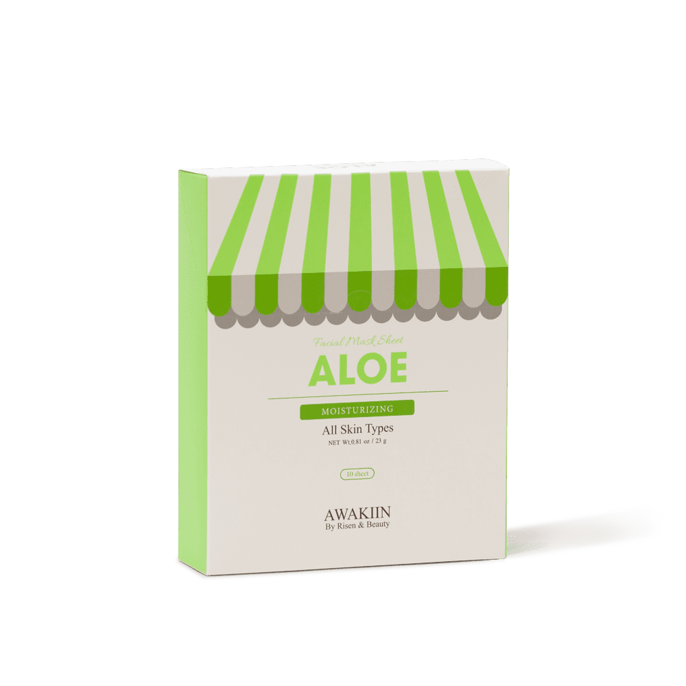 AWAKIIN ALOE BEAUTY FACE MASK MADE IN KOREA/FOR ALL SKIN TYPE (10