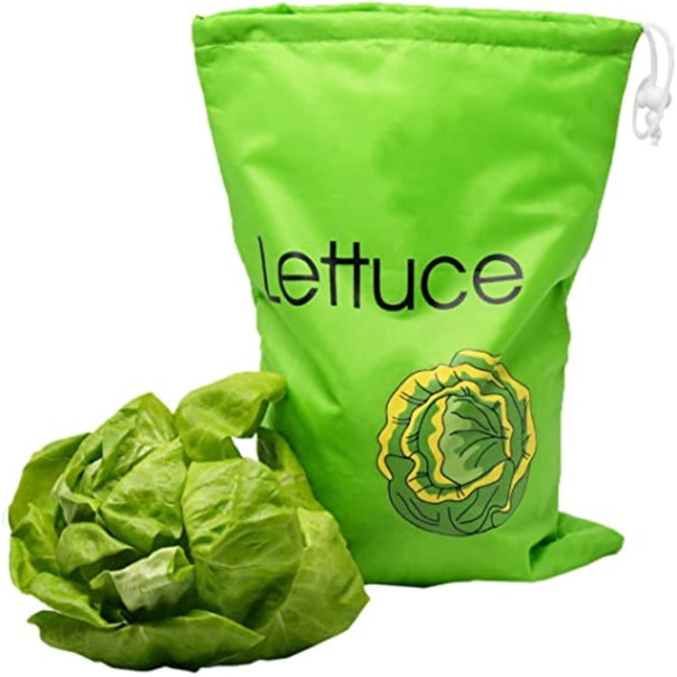Green Vegetable Storage Bags Prevent Ripening,Vegetable Storage Freshness Bag-Looking Lightweight Convenient Veggie Washable Durable (Green, 1Pack)