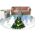 thumbnail image 1 of PENGXIANG Christmas Area Rug Polyester  Area Rug Non-Slip Rug Runner Washable Carpet Mat for Dining Dorm Room Bedroom Home Decorative 39.4x39.4inches, 1 of 5