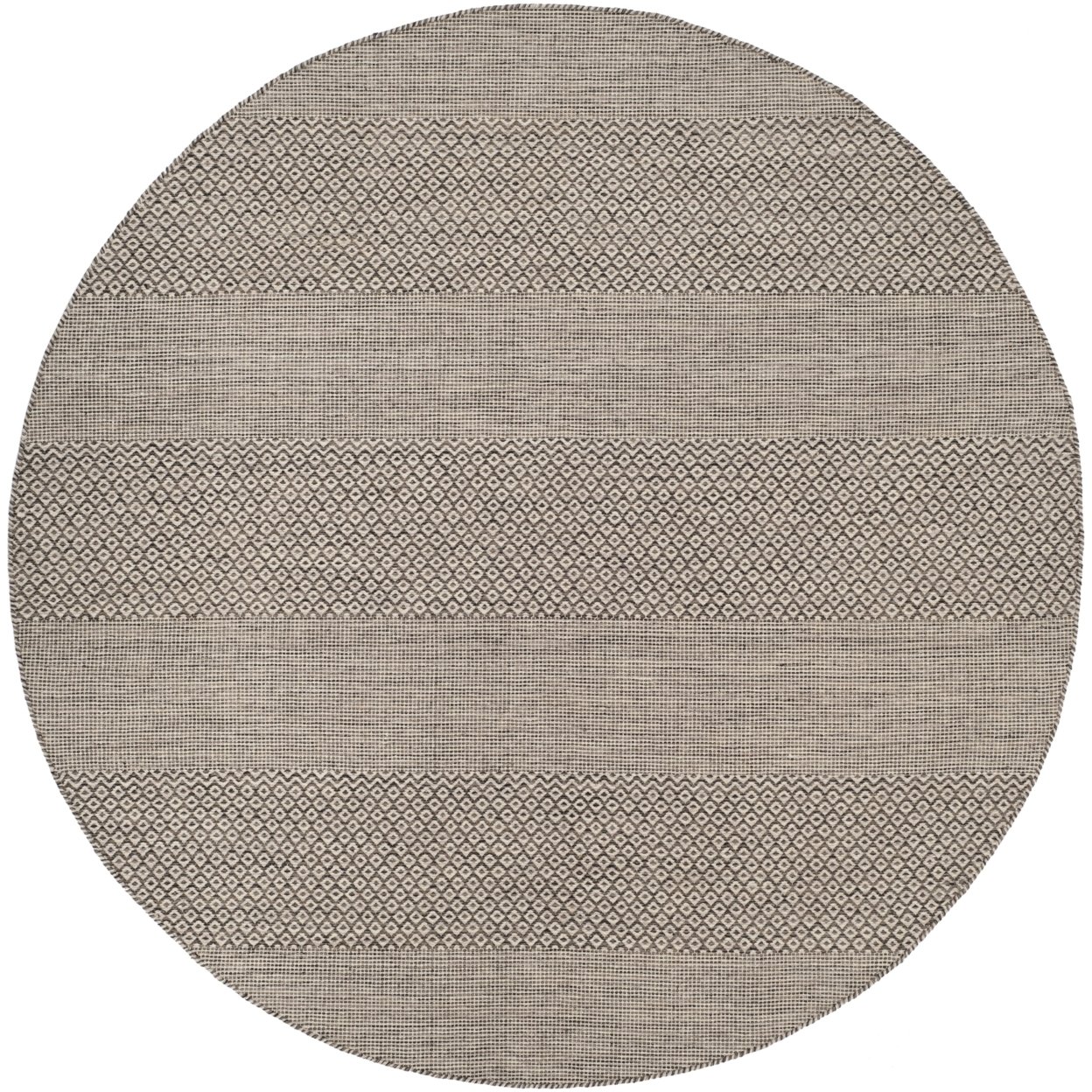 SAFAVIEH Montauk Karlene Geometric Striped Cotton Runner Rug, Ivory/Anthracite, 2'3" x 20'