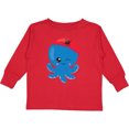 thumbnail image 3 of Inktastic Pirate Octopus, Blue Octopus With Red Pirate Hat Boys or Girls Long Sleeve Toddler T-Shirt, 3 of 5