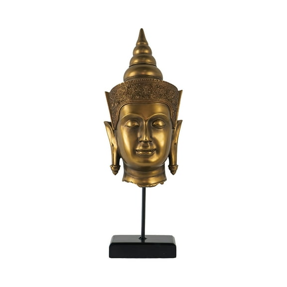 A&B Home  Buddha Statue Head on Stand - Bronze