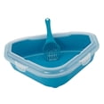 thumbnail image 1 of Bandeja sanitaria para gatos, orinal para gatos, entrada baja para esquina, bandeja triangular de entrenamiento para gatos Azul, 1 of 9