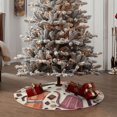 thumbnail image 5 of Kdxio Vintage Coffee Print Christmas Tree Skirt Christmas Xmas Tree Skirts Mat for New Year Holiday Christmas Party Decorations-36", 5 of 7