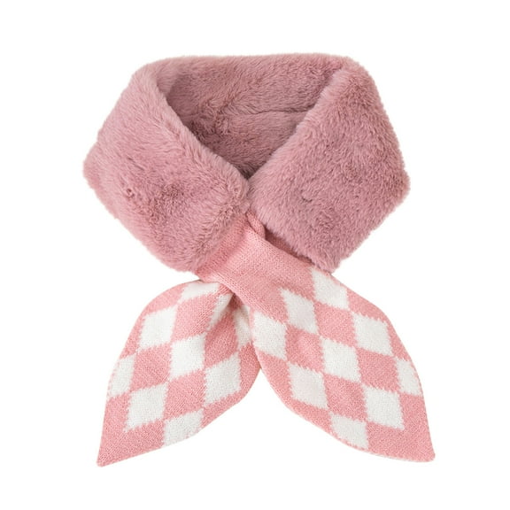 IROINNID Scarfs for Women All-match Thick Plush Towel Cute Winter Plush Scarf Warm Bib,Pink