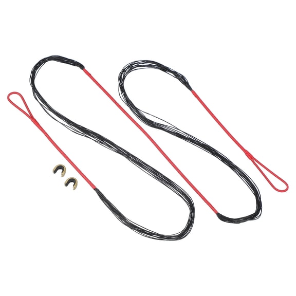 Bow String Replacement, 12 Strands Recurve Bowstring with Nock Point for AMO 70" Recurve Bow, Red-Black