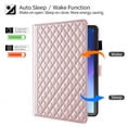 thumbnail image 2 of for Lenovo Tab 10.1 inch 2025 (TB-311FU/TB-311XU) Case, Rhombus Pattern Multiple Viewing Angles Stand Slim Folio Cover (Rose Gold), 2 of 6