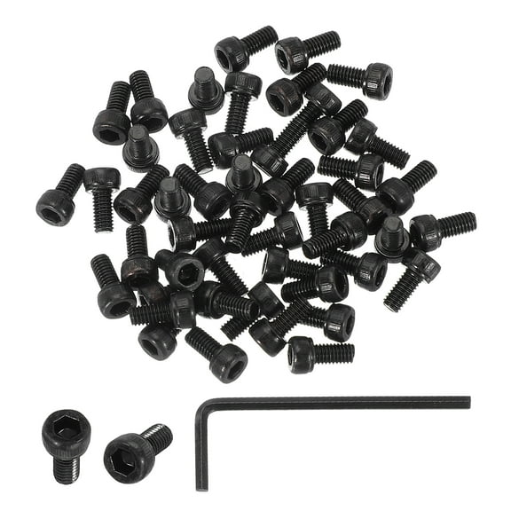 M3 x 6mm Hex Socket Head Screws Cap Bolt, 50 Pack 12.9 Grade Carbon Steel Hexagon Socket Screw  with Hex Wrenches