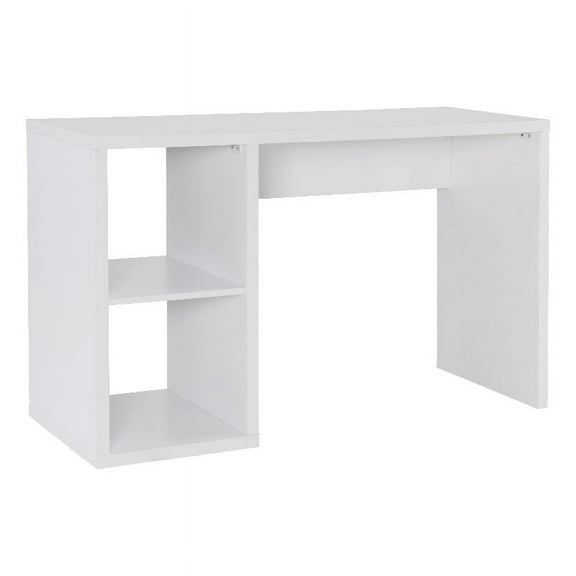 Linon Lane Wood Two Cube Home Office Desk in White