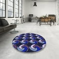 thumbnail image 3 of Ahgly Company Indoor Round Patterned Periwinkle Purple Area Rugs, 4' Round, 3 of 6