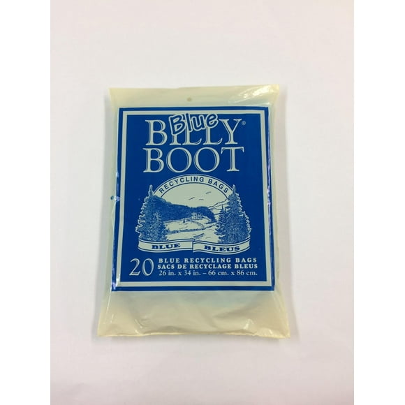 Billy Boot Blue Recycling Bags 26" x 34", 20 Strong Blue Recycling Bags