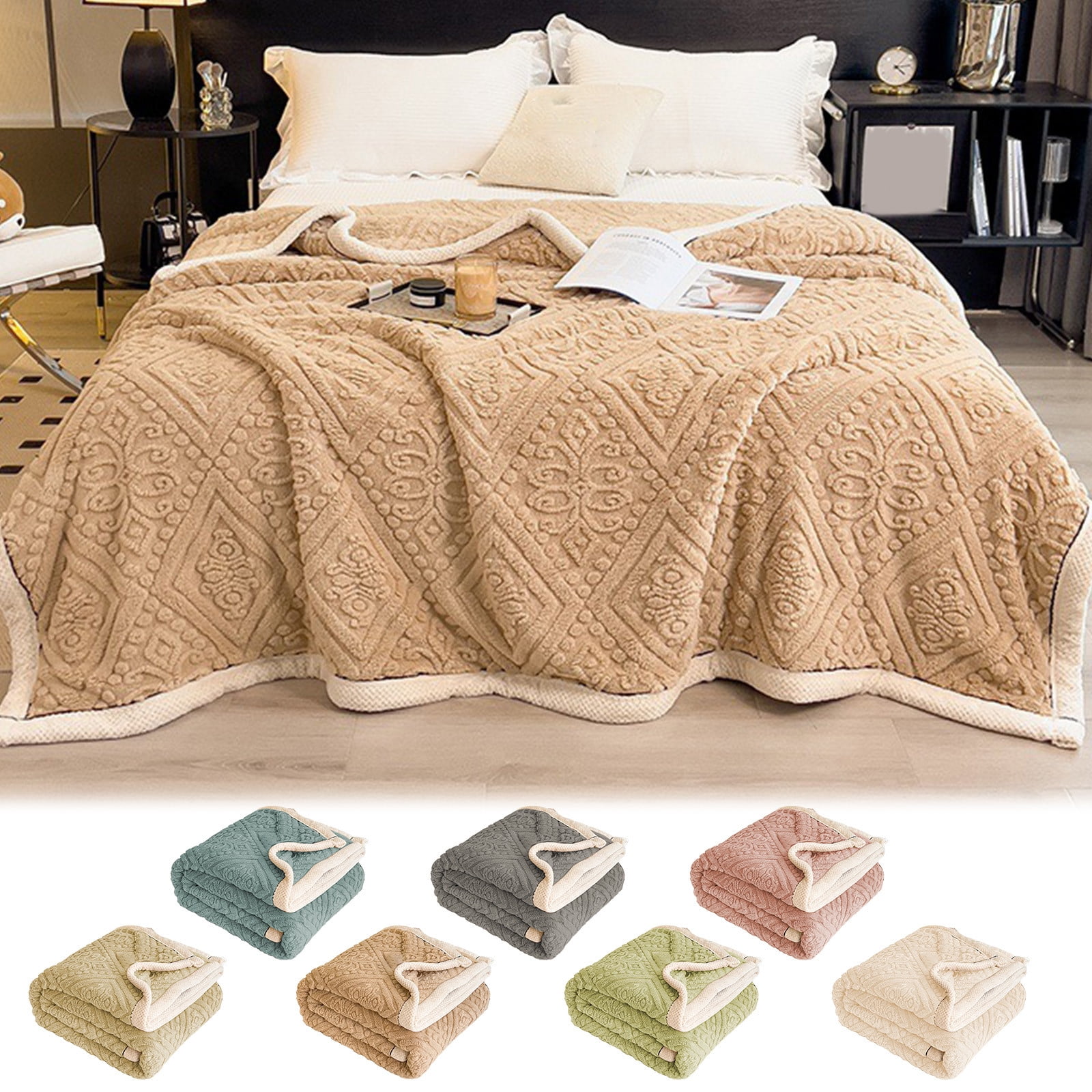 Plaid Polaire En Flanelle 150x200 Cm - Couverture Douce Et Légère Pour Canapé, Lit, Toutes Saisons | Gris Foncé, Motif Rayures Moderne