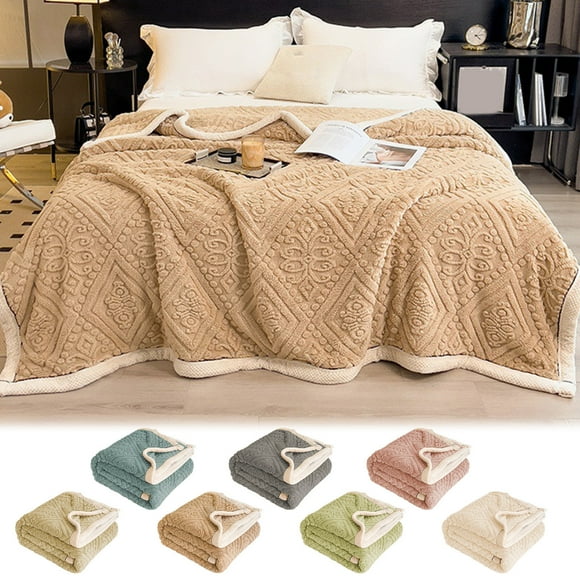 Sentmoon Bed Blankets Blanket for Bed Extra Thick Flannel Fleece Blanket with Double Layer Ideal Office Nap Cover Warm Cozy Blanket for Bed Or Couch