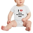 thumbnail image 2 of I Heart Fila Brasileiro Dog Funny Cute Baby Rompers Bodysuit (White, 3-6 Months), 2 of 5