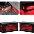 thumbnail image 5 of 2Pcs Steel Trailer Lights Boxes Housing Kit w/6 Inch Oval Red LED Trailer Tail Lights 10LED and 2" Round Red LED Side Marker Lights 4LED, Grommets and Wire Pigtails Connectors Included, 5 of 5
