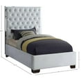 thumbnail image 3 of Meridian Furniture Lexi Solid Wood and Velvet Twin Bed in White, 3 of 3