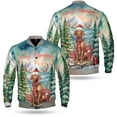 thumbnail image 3 of Merry Christmas Santa Reindeer Antlers Vizsla Sleigh Xmas Winter Holiday All Over Print 3D Baseball Jacket Vizslas Dog Lover Gifts Idea Bomber Jacket Softball - 00023, 3 of 6