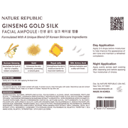 Nature Republic Ginseng Gold Silk Gold Ampoule - Korean Beauty, Hydrating Facial Moisturizer, All skin Type, 100ml / 3.38 Fl Oz