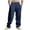 Navy, variant on Kilaqueen Mens Pajama Pants Linen Drawstring Elastic Waist Lightweight Straight Leg Pants Casual Trendy Beach Summer Pants