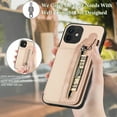 thumbnail image 5 of for iPhone 11 Cases,Case for iPhone 11 with Card Holder Zipper Wallet,Camera Lens Protector,Double Magnetic Clasp,Leather Kickstand Card Slots Protective Flip Cover for Women Men (Beige), 5 of 14