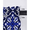 thumbnail image 6 of Blue Boho Floral,Tier Curtains 36 Inch Length,Sheer Curtains for Bedroom Living Room Window Abstract Oriental Bohemian Flower Rod Pocket Drapes Kitchen Curtains Small Half Window 27.5"x36" 2 Panels, 6 of 6