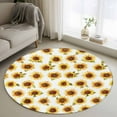 thumbnail image 2 of Round Rugs 4 Ft, Sunflowers Fall Non Slip Area Rugs for Kitchen Bedroom Entryway, Thanksgiving Botanical Floral Watercolor Washable Carpet Runner Rug Floor Mats for Bedroom Home Decor, 2 of 9