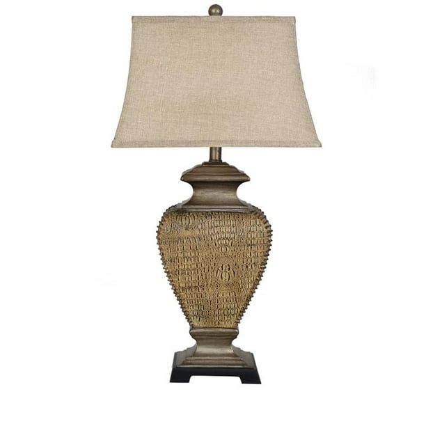 Taunton 30 75 Inch Resin Rectangle Bell Table Lamp Light Brown Com Taunton 30 75 Inch Resin Rectangle Bell, Table Lamp Rectangular Shade