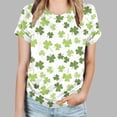 thumbnail image 2 of KIHOUT Nouveaux Arrivlas T-Shirts pour Femmes Fête de la Saint-Patrick, Mode Grande Taille Col Rond Manches Courtes T-Shirt Imprimé Vert, Taille P-5TG, 2 of 5