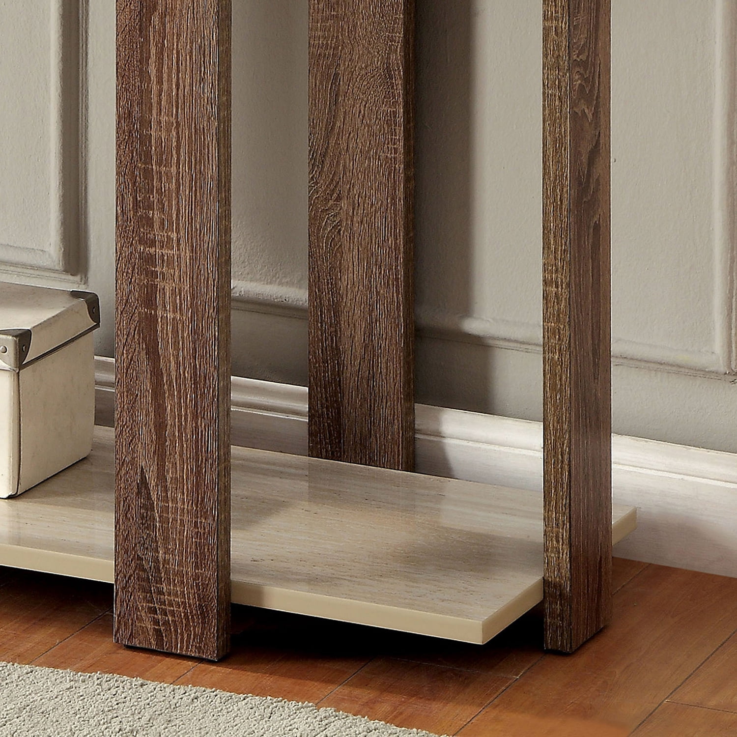 Furniture of America Rankin 1-Shelf Console Table, Light Oak