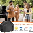 thumbnail image 2 of 1 pieza (negro, aproximadamente 170*61*117 cm) cubierta protectora para barbacoa de tamaño XL y cepillo de limpieza Triangular para parrilla de barbacoa, 2 of 5