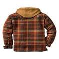 thumbnail image 5 of JUNWELL Men‘s Hooded Quilted Lined Flannel Shirt Jacket Long Sleeve Plaid Zipper Button Up Coat Outwear, 5 of 5