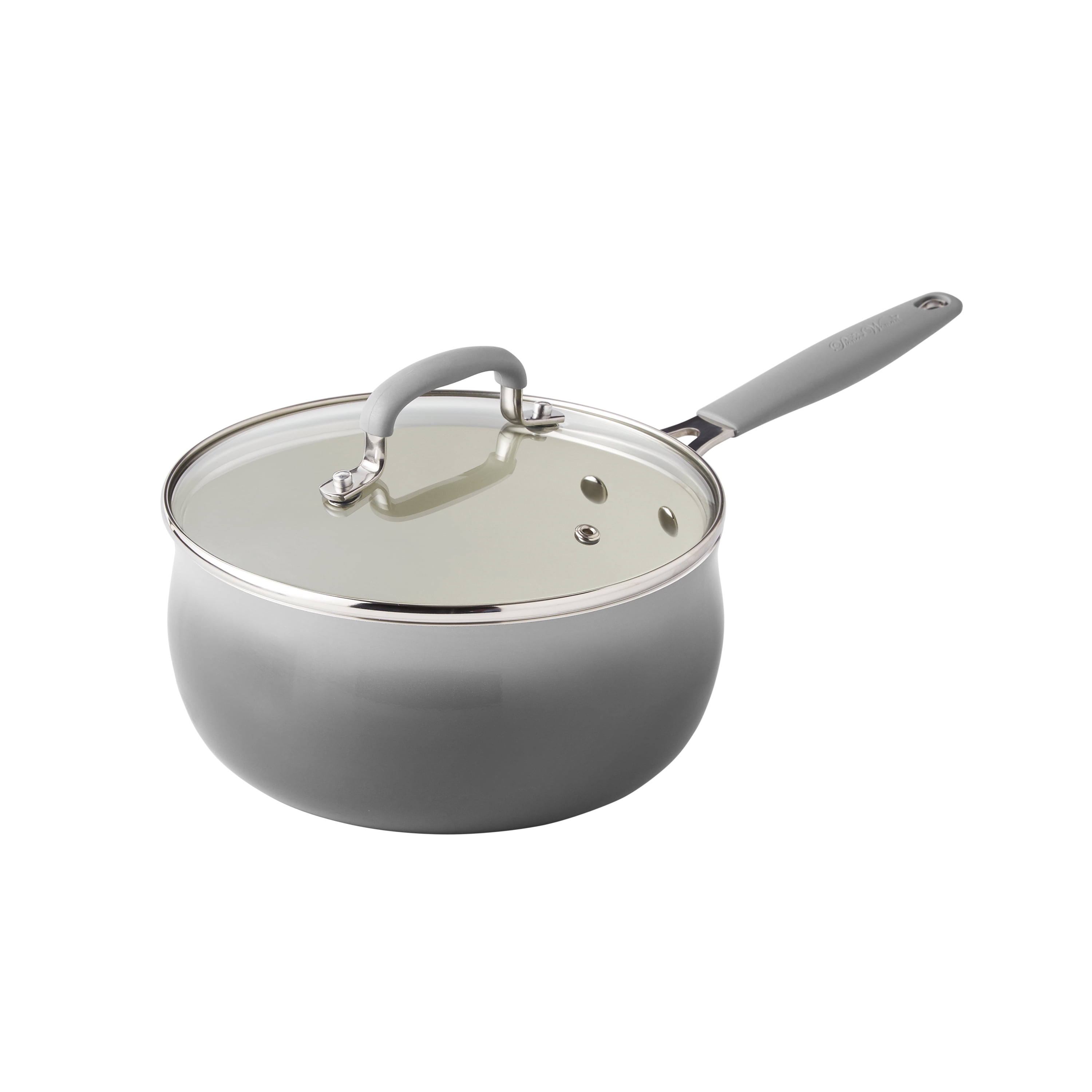 The Pioneer Woman 12 pieces Classic Belly Cookware Set, Porcelain Enamel, Ombre Grey