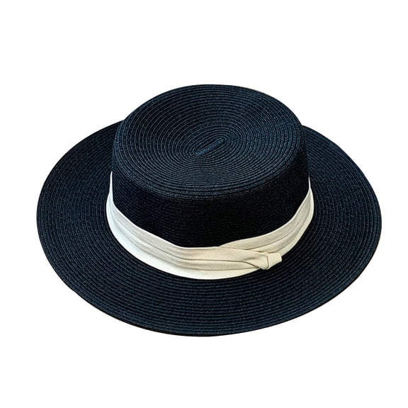 FADAACAI WoMen's Summer Sun Shading Hat Woven Hat Beach Sun Hat Versatile Top Hat Womens Sun Hat Wide Brim Straw Beach Hat Visor Hats for Women Black Clearance!