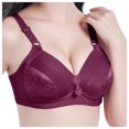 thumbnail image 3 of Elainilye Fashion Womens Bra Plus Size Traceless Comfortable Breathable Bra Wirefree Non-Magnetic Buckle Underwear,Purple, 3 of 4