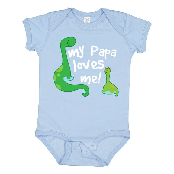 Inktastic My Papa Loves Me Dinosaur Boys Baby Bodysuit